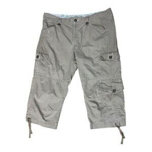 Eddie Bauer Women Light Brown Cargo Pants Size 16 Hiking Athletic Shorts Cotton